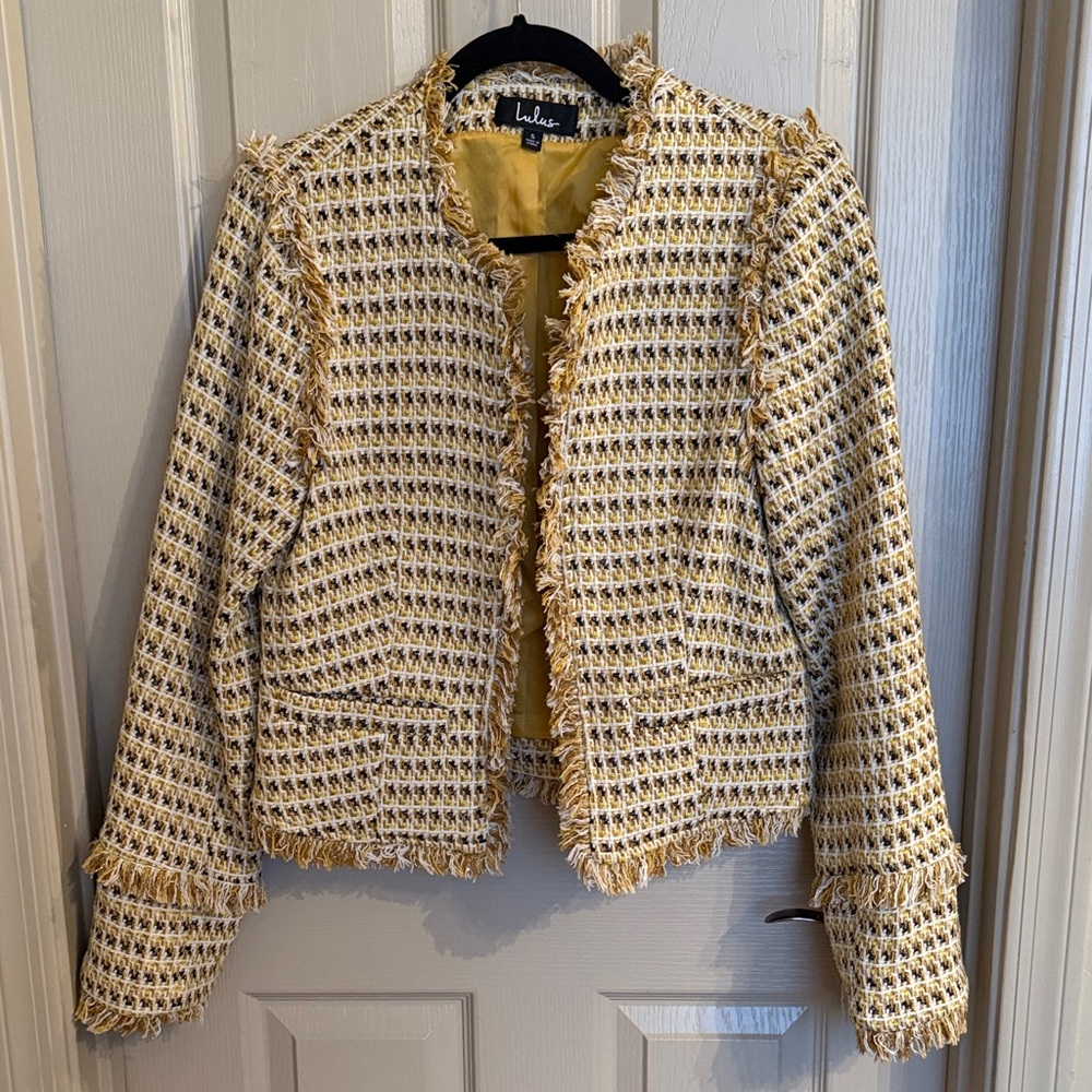 Lulu's Mustard Tweed Blazer
